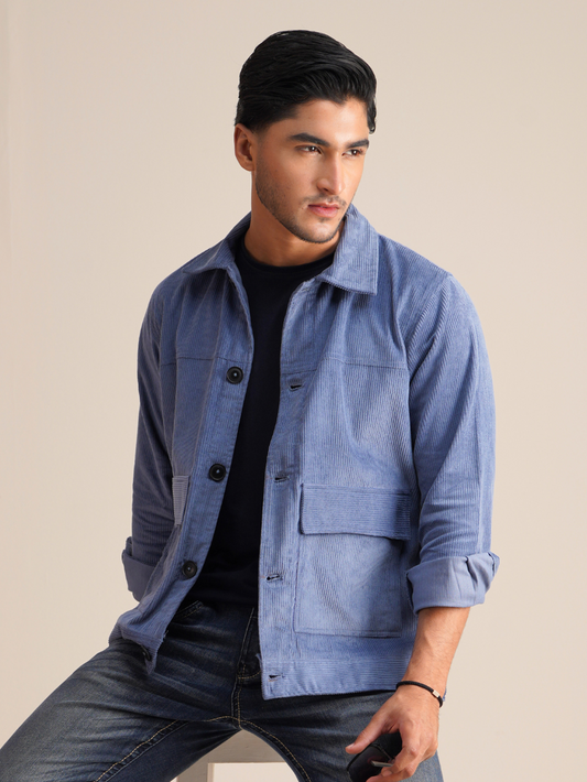 Corduroy Overshirt - Sky Blue