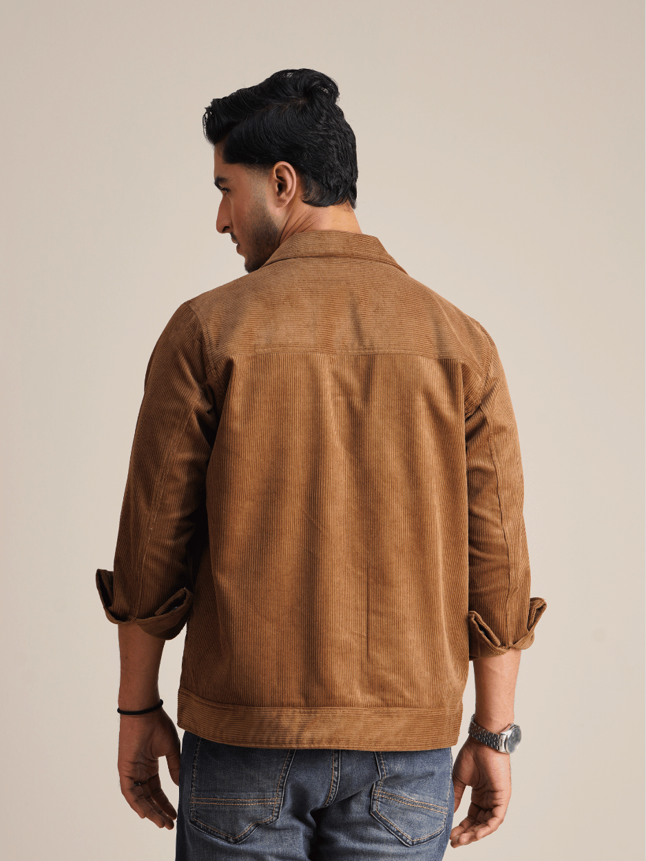 Corduroy Overshirt-Coffee Color