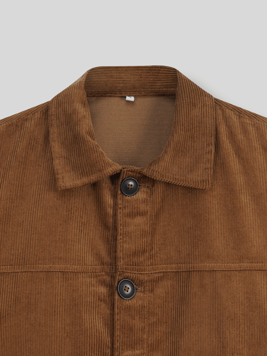 Corduroy Overshirt-Coffee Color